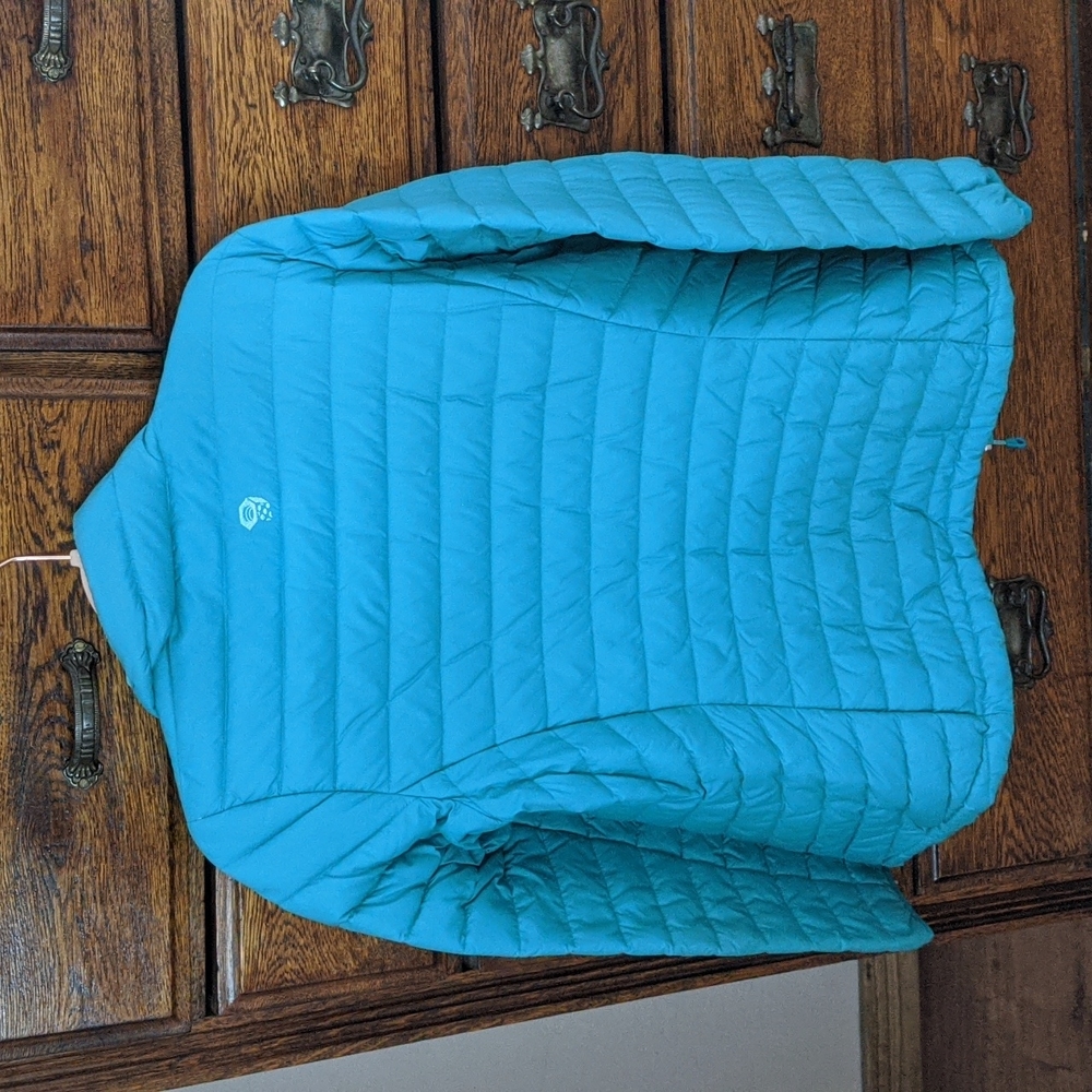 Teal Mountain Hardware Puffy Puffer Jacket Medium - Picture 3 of 3